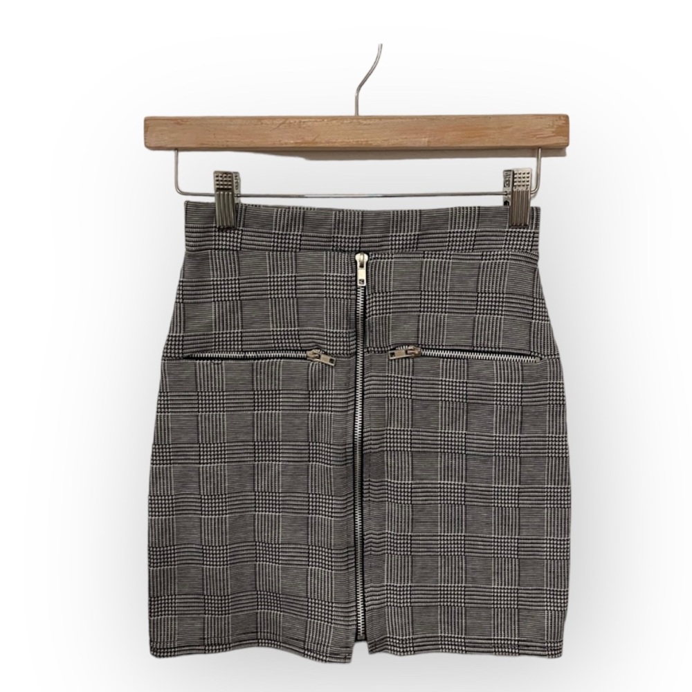 Boohoo Plaid Bodycon Mini Skirt